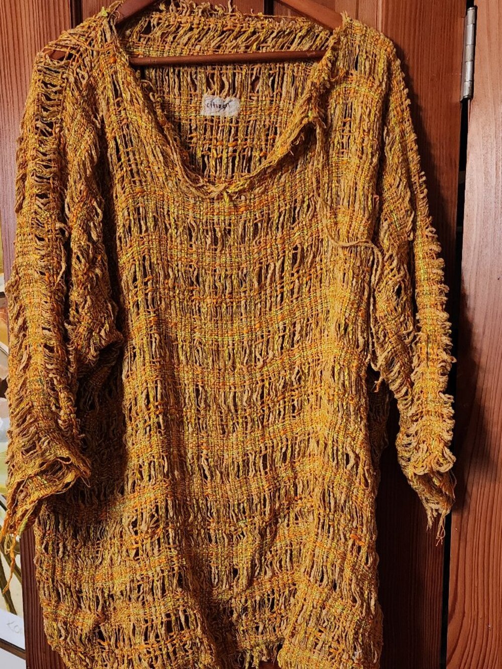 Both Grungy and Luxurious! Vintage Slouchy Raw Silk Sweater by Citizen.